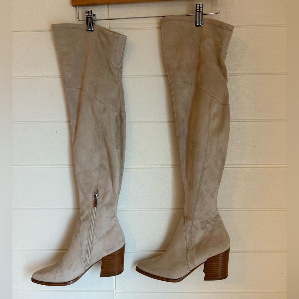 MARK FISHER LTD Cathi Over the Knee Pointed Toe Boots with Block Heel. Size 6